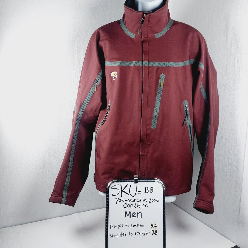 Mountain Hardwear Men's Maroon Grey Conduit Soft Shell Windbreaker Jacket Size L - Picture 13 of 13